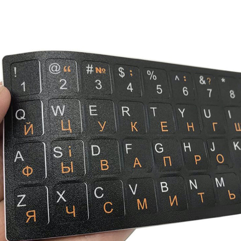 Наклейка на клавиатуру с украинским языком, прочный алфавит, черный фон для ПК, ноутбука, аксессуары для клавиатуры