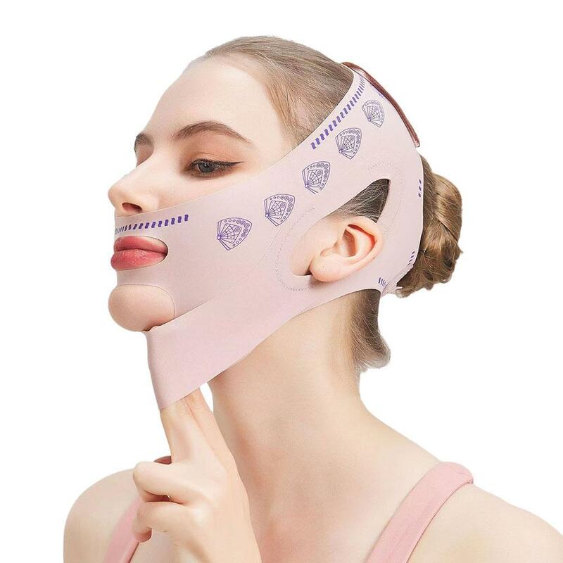 V-Line dwupokładowy bandaż wyszczuplający twarzy podnoszący do góry opaska kształtujący zmarszczki pas anty-pasek unoszący policzek piękno podbródek pielęgnacja twarzy