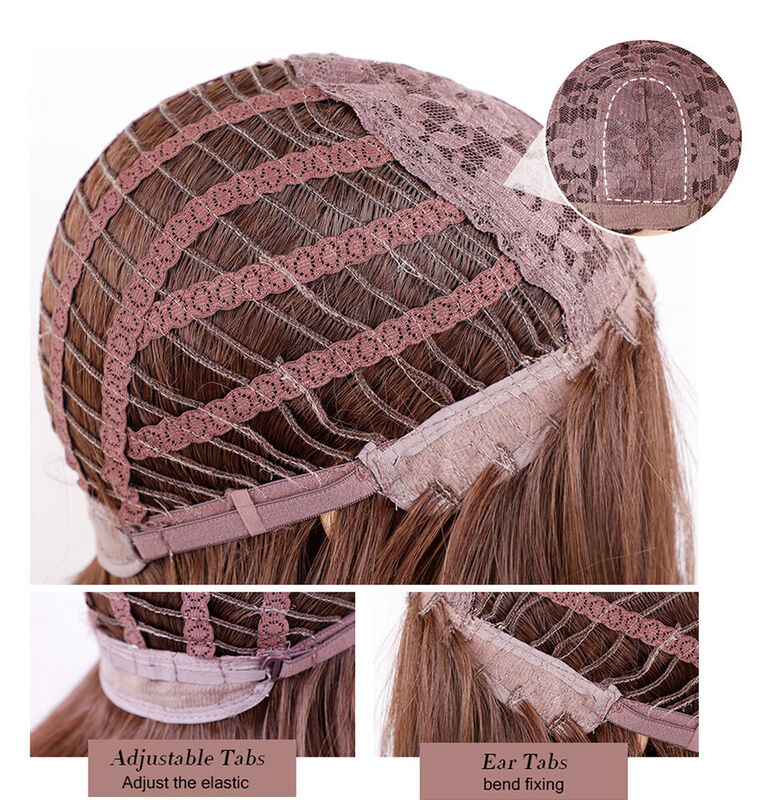 Женские прямые синтетические парики средней длины фиолетового цвета