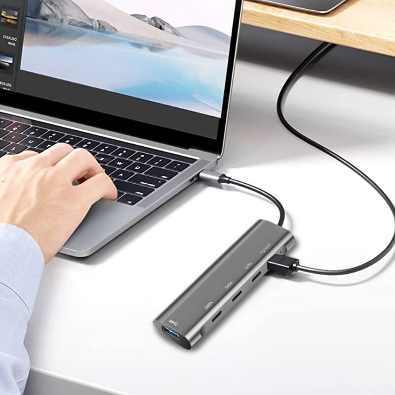 Высокоскоростной разветвитель USB C 5 Гбит/с USB C концентратор с 3 портами USB C/USB 3.0/USB C PD60W Прямая поставка