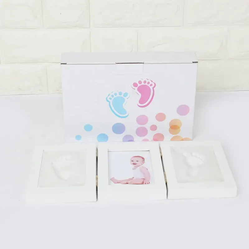 Bingkai foto jejak tangan bayi baru lahir dengan Kit tanah liat hadiah mainan suvenir bayi laki-laki perempuan produk bayi Dekorasi Rumah