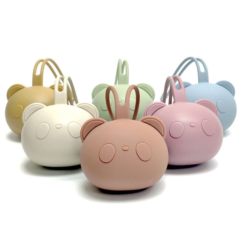 아기 실리콘 젖꼭지 홀더 케이스 귀여운 곰 설계 방진 보관 상자 유아용 더미 케이스 주최자
