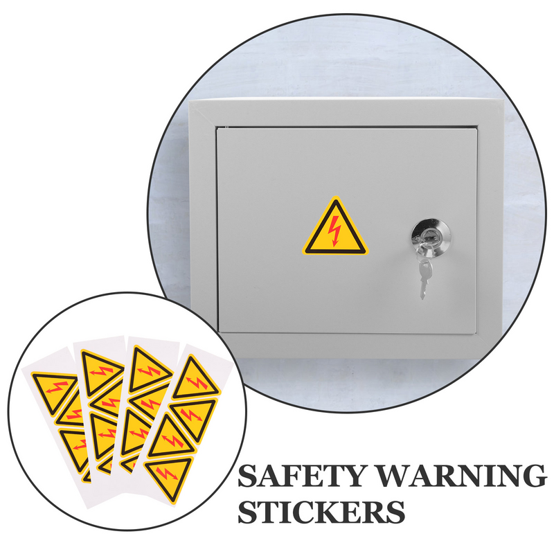 4 Pcs Electric Shock Warning Sticker Electrical Stickers High Voltage Signs Panel Labels