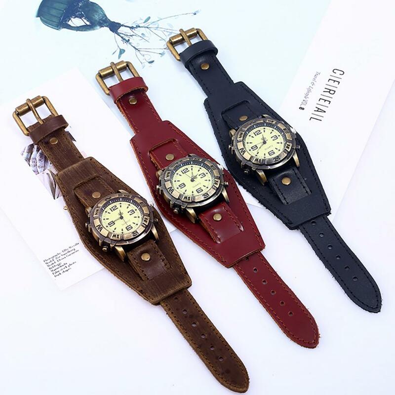 Jam tangan Quartz bisnis modis, jam tangan gelang kulit imitasi Quartz untuk rumah