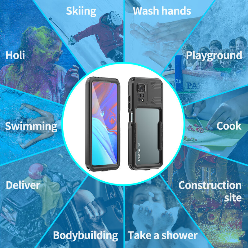 2 meters Diving Seal Waterproof Case for Xiaomi Redmi Note 11 4G Note 11S Transparent Shockproof Cover for Redmi Note 11 Pro