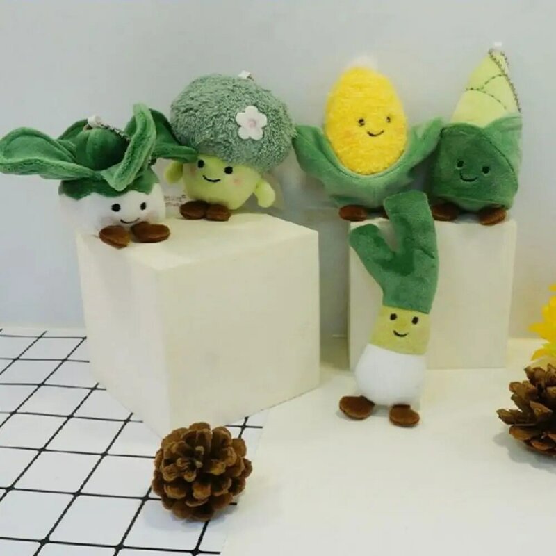 Korean Style  Key Holder Cauliflower Bag Pendant Stuffed Plush Doll Toy Vegetable Pendant Plush Toy Pendant Women Key Chain