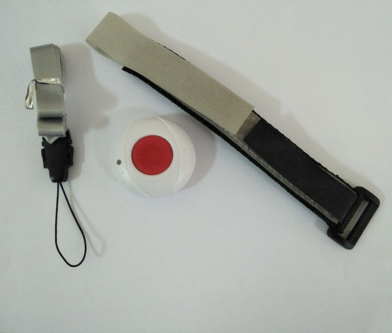 Pulsera inalámbrica resistente al agua de 433mhz, botón de emergencia para colgar en el cuello, sistema de alarma de seguridad GSM o PSTN