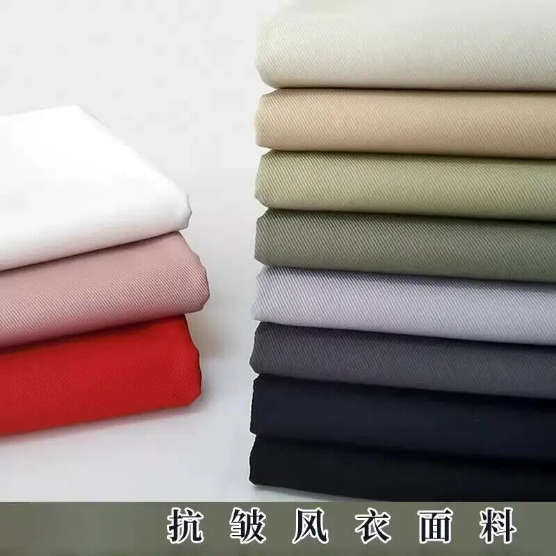 Micro-Elastic Anti-Wrinkle Solid Color Twill Memory Fabric Polyester Card Wind Coat Parka Tooling