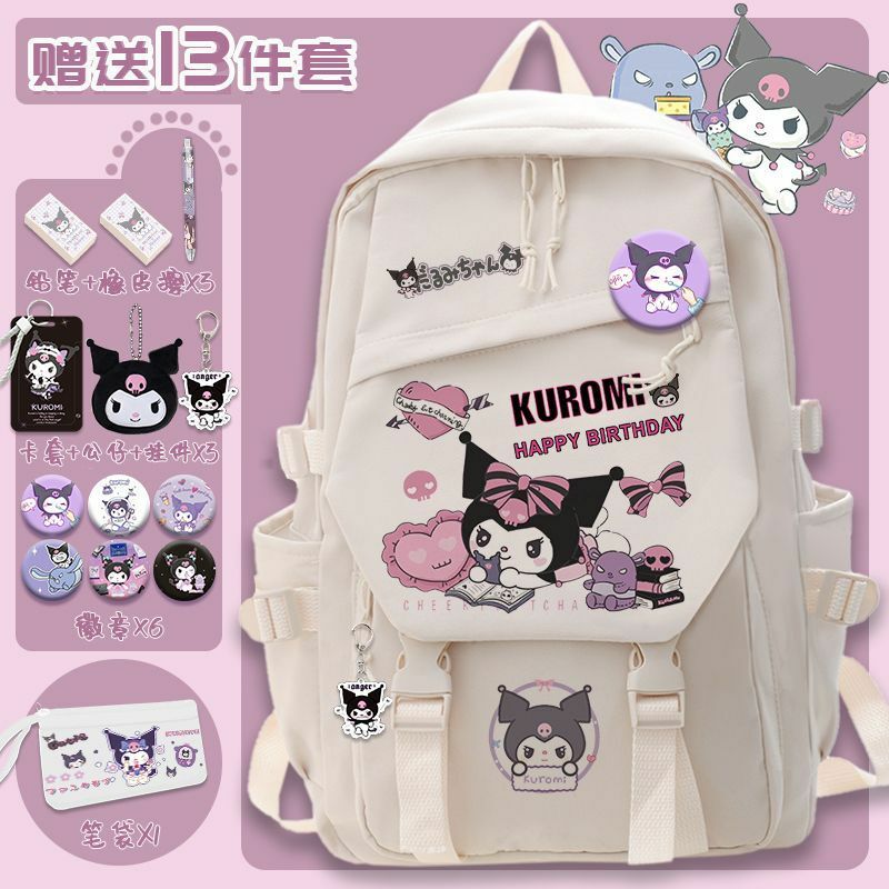 Sanrio tas sekolah Clow M, tas punggung kasual kapasitas besar kartun anak-anak, tas sekolah lucu untuk pelajar perempuan