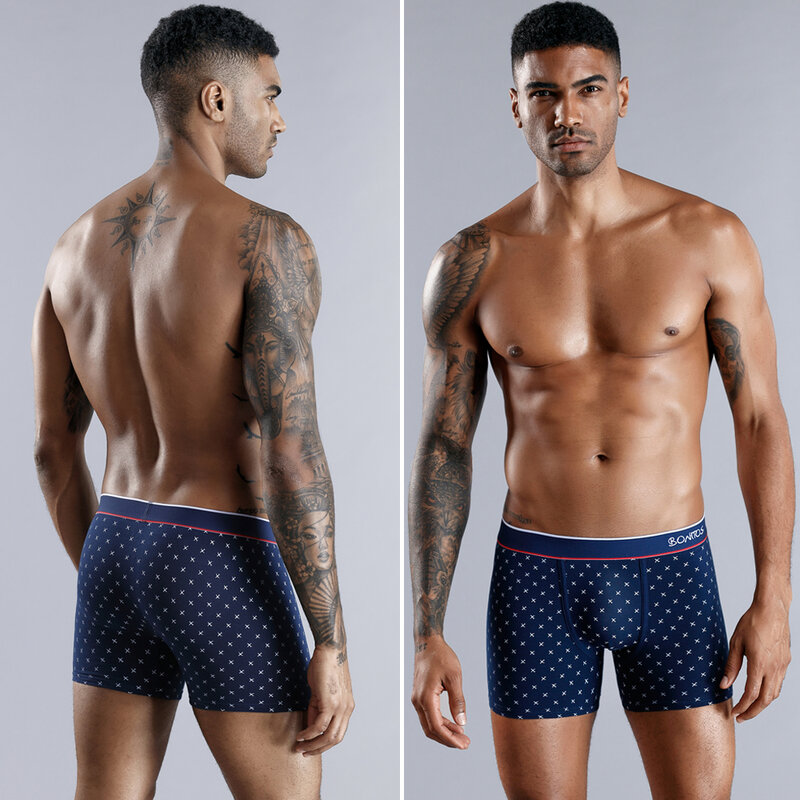 Boxers masculinos com estampa de algodão, cuecas, shorts e cuecas masculinas, calcinhas sexy, plus size, marcas