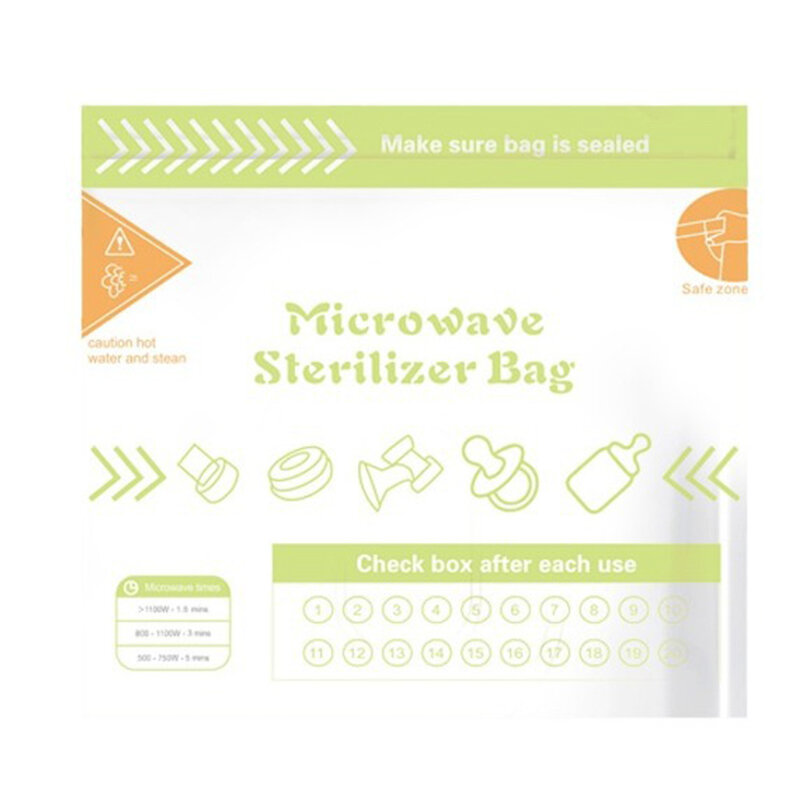 2 Pack Microwave Baby Bottle Sterilizer Bags Travel Baby Bottle Cleaner Microwave Sterilizer Bag Travel Accessories