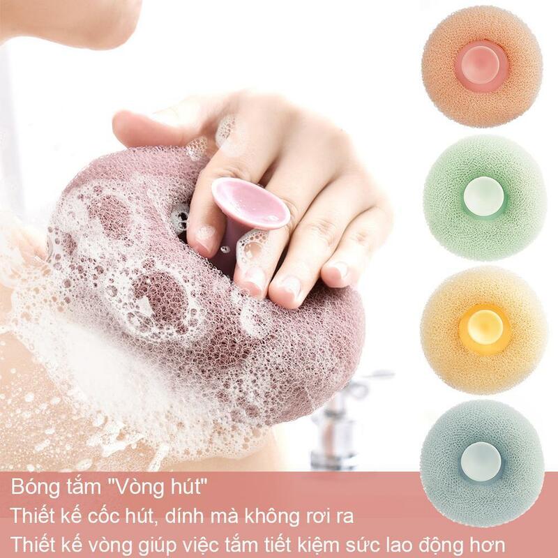 Bola de ducha redonda de girasol, Bola de baño de masaje súper suave con cepillo de ventosa, Toalla de baño, esponja de barro, accesorios de baño