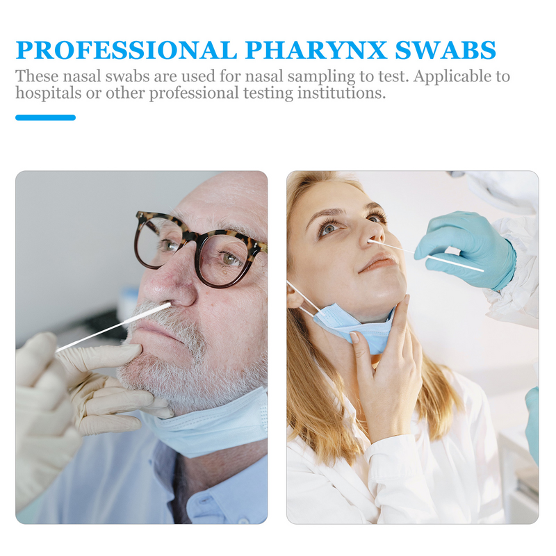 Swabs Swab Nasal Oral Mouth Nasopharyngeal Sterile Sampling Disposable Throat Cotton Swabstick Test Flocked Cleaning Applicator