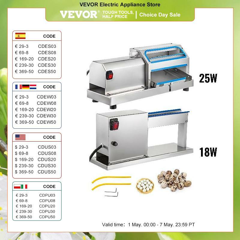 VEVOR 50/60 KG/H Electric Quail Egg Peeler Machine Automatic Sheller 304 Stainless Steel Multifunctional Kitchen Shops Home Use