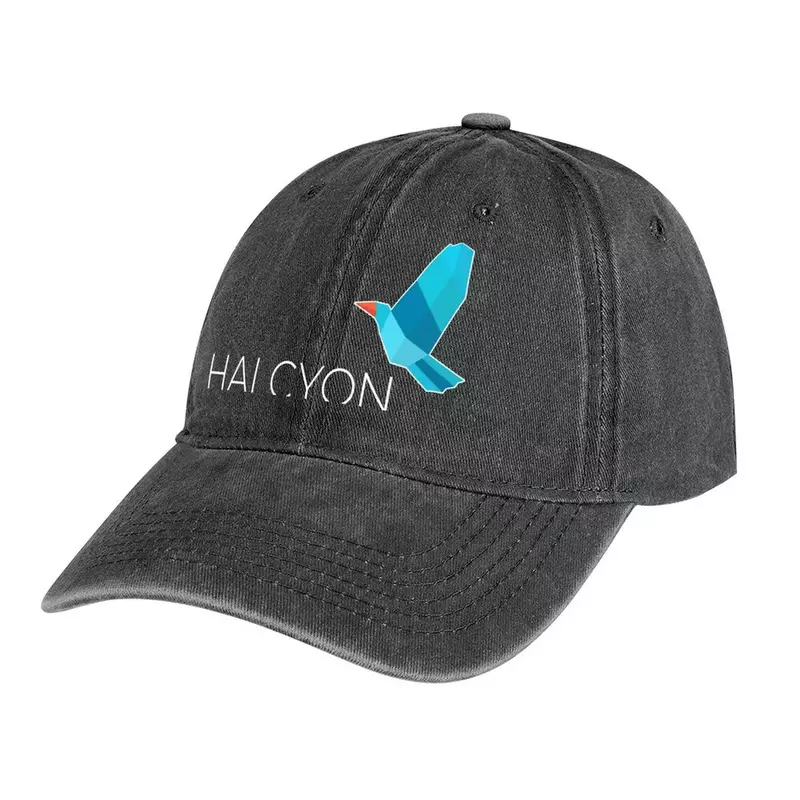 Halycon Logo topi koboi pria wanita, topi Hip Hop merek mewah