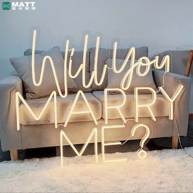 Custom , Matt Dropshipping LED Neon sign custom will you marry me neon sign for wedding birthday Valentine's Day party