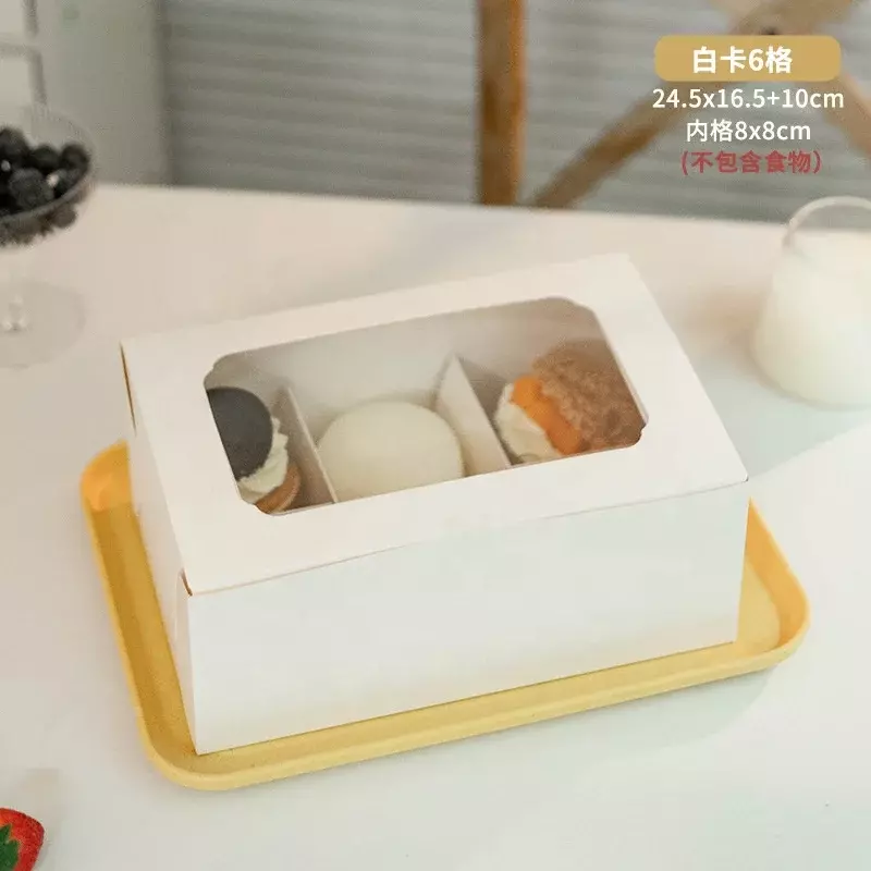 Spersonalizowane logo produktu 4/6 dystrybucji ciasto owocowe pączka pudełka do pakowania biodegradowalnych białych kartonowych pudełeczko na babeczkę piekarniczych