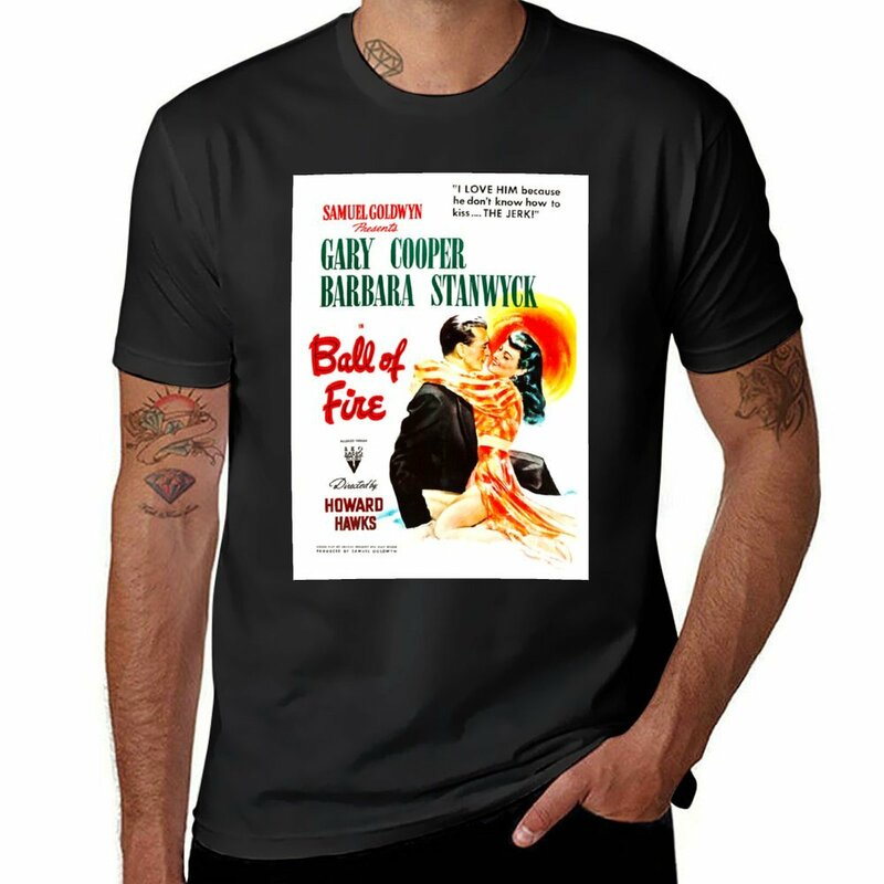 Ball of Fire 1941 영화 티셔츠, 속건성 빈티지 남성 티셔츠, 그래픽