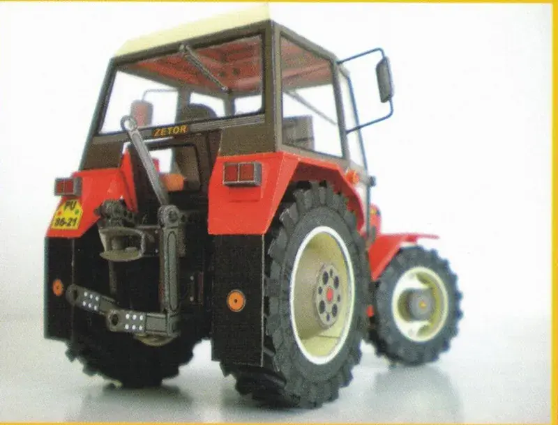 1:32 Czech Zetor 7745-7211 Tractor Card Model Building Sets Manual DIY Agricultural Machinery Car Model Educational Toy