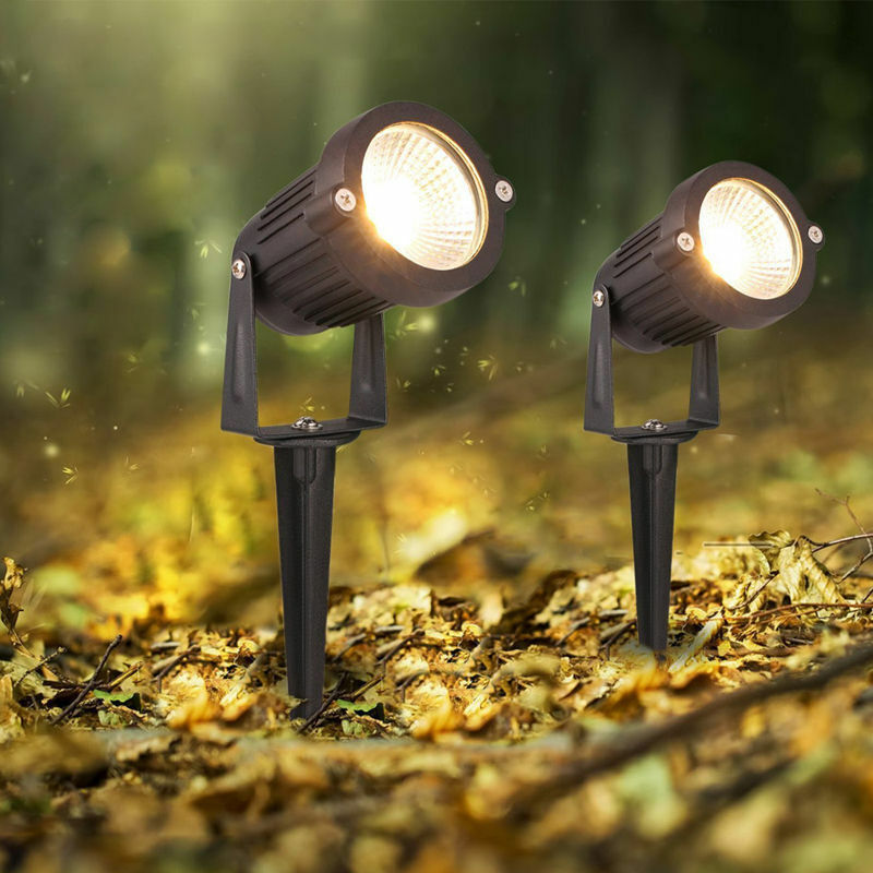 Spot lumineux LED étanche avec technologie COB, éclairage d'extérieur, idéal pour une pelouse ou un sentier, 5/7/10/15W, AC 110/220V, DC 12/24V