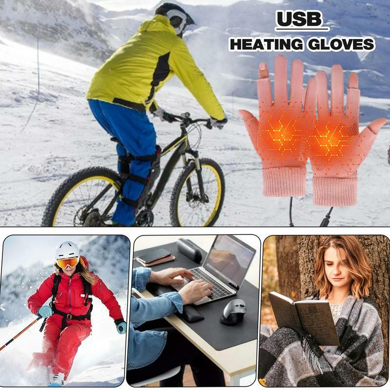 USB Hand Warmer Detachable Heating Gloves Warm Hand Warmer Non Slip Hand Warmer Portable Laptop Heated Gloves For Indoor And