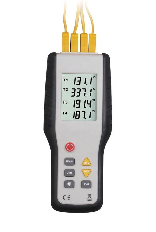 HT-9815 Termometer Termokopel Tipe K Digital 4 Saluran Sensor Pemeriksa Termokopel Uji Suhu Industri-200C--1372C