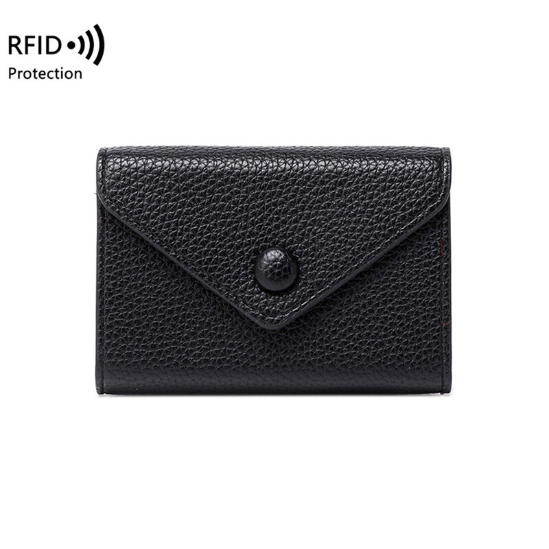 Rfredanti-theft brush lychee relieve multi card slot Women's scardbag portablewallet multifunctional card/currency/card bag