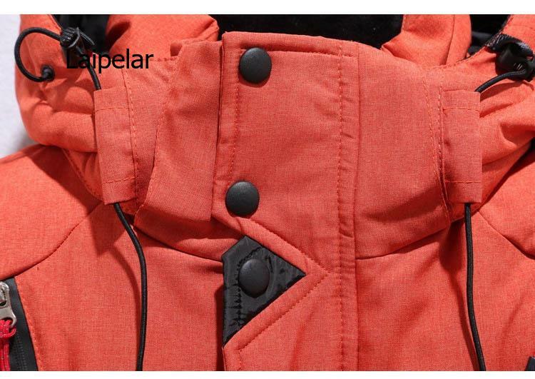 남성 브랜드 화이트 덕 다운 재킷 후드, 야외 멀티 포켓, 두껍고 따뜻한 패딩 스노우 코트, 겨울