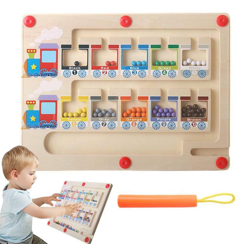 Magnetic Color And Number Maze Montessori Learning Education Toy Color Matching Learning Counting Puzzle Board for kids