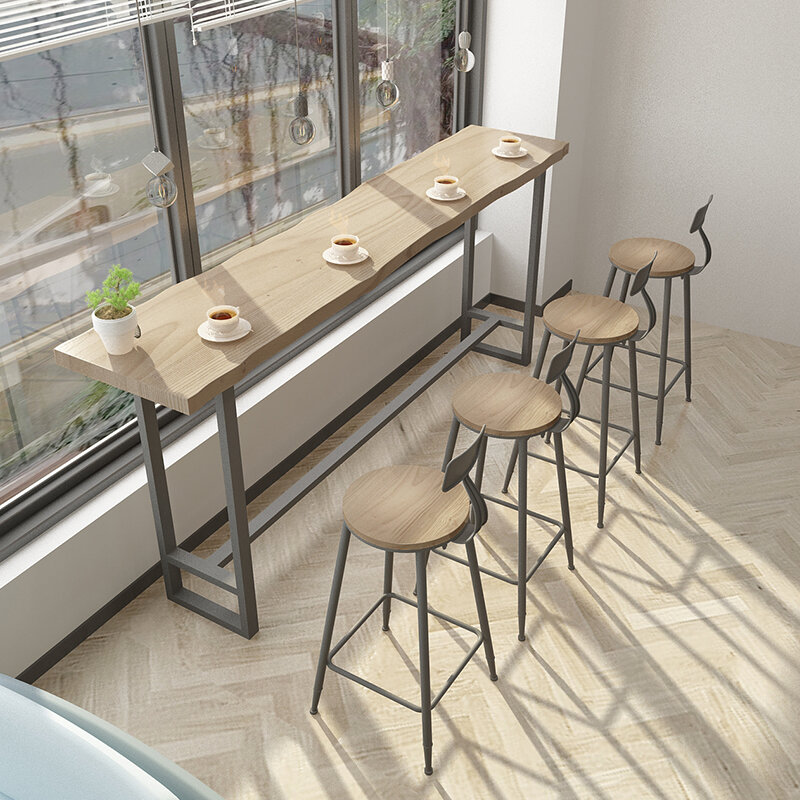 Mesas de Bar al aire libre de madera para cocina, escritorio de recepción, Club Bistro, mesas de café, sillas, Mesa de restaurante, muebles de Bar Alta, MR50BT