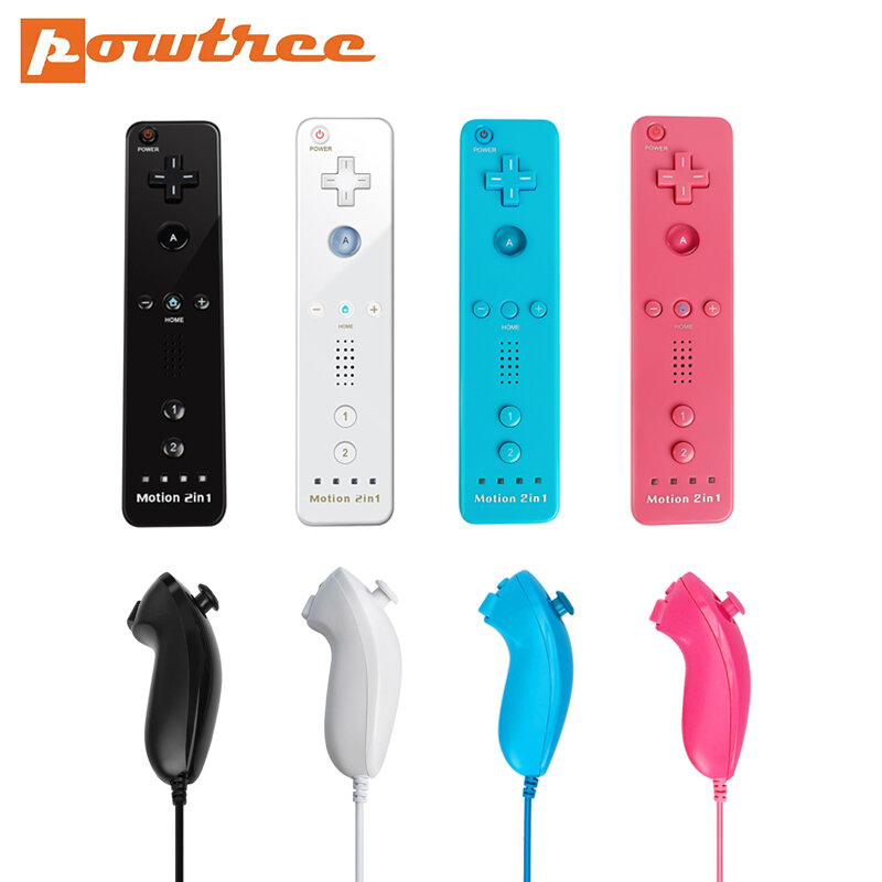 Built-In Motion Plus Remote untuk Nintendo Wii Controller Wii Remote Nuncaku Wii Motion Plus Controller Wireless Gamepad Controle