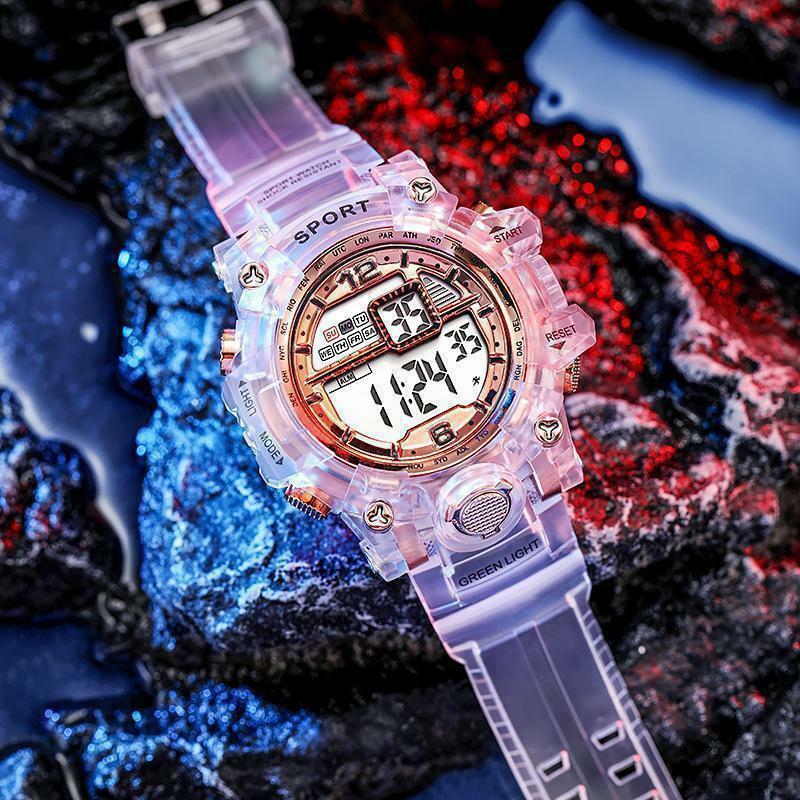 Yikaze นาฬิกาข้อมือดิจิทัลสำหรับผู้ชาย, นาฬิกาทหารโครโนกราฟเรืองแสงนาฬิกา LED กันน้ำสำหรับกีฬากลางแจ้ง