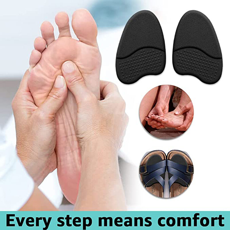 แผ่นรองเท้าส่วนหน้าสำหรับใส่รองเท้าส้นสูงผู้หญิงแผ่นรองเท้ากันลื่นใช้ใส่ Relief เท้าด้านหน้าแบบพื้นรองเท้าเสริมแผ่นรองที่รองส้นเท้า1คู่