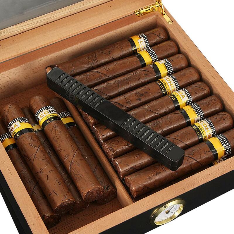Кедровый ящик для хранения сигар, портативный дорожный Чехол для сигар с гигрометром для увлажнителя, коробка для сигар