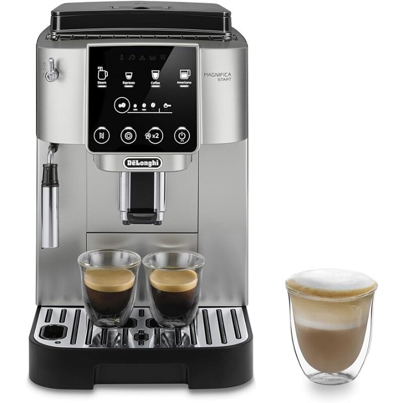 De'Longhi Magnifica Start macchina per caffè Espresso automatica con schiuma di latte manuale, argento
