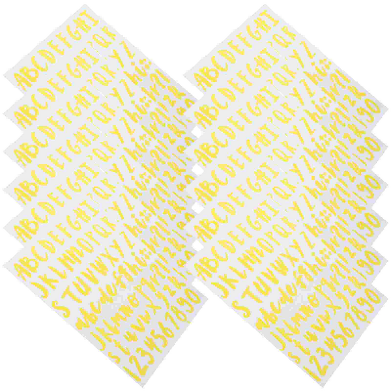 12 Vellen Alfanumerieke Stickers Nummer Scrapbooking Decor Alfabet Decoratieve Letter Versieren Klein Voor Waterflessen