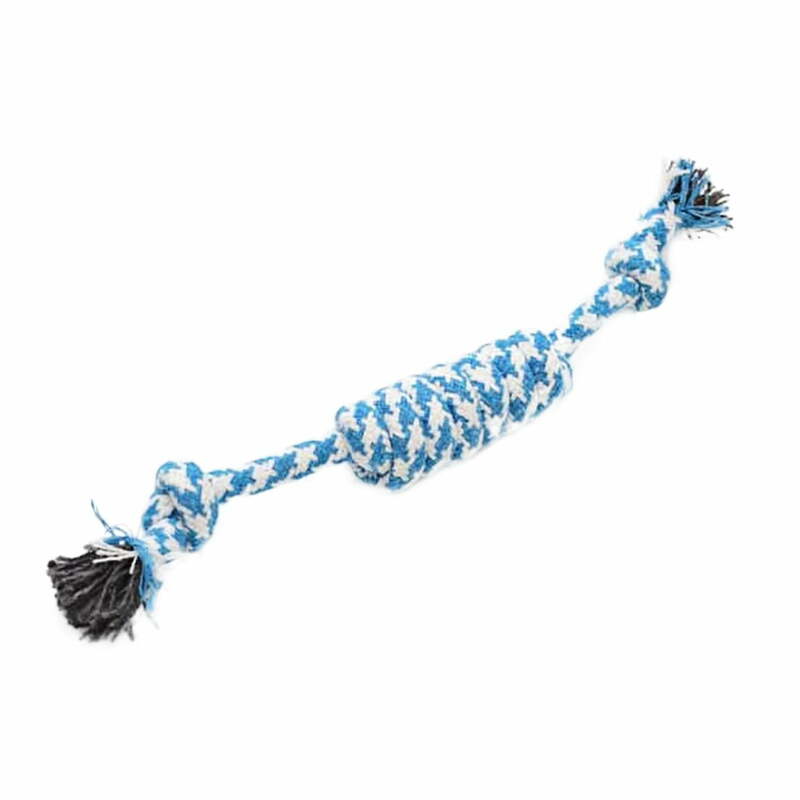 YUEHAO 강아지 반려동물 용품 장난감, 코튼 브레이드, 기하학 모양 로프, 씹는 매듭, 새로운 파란색