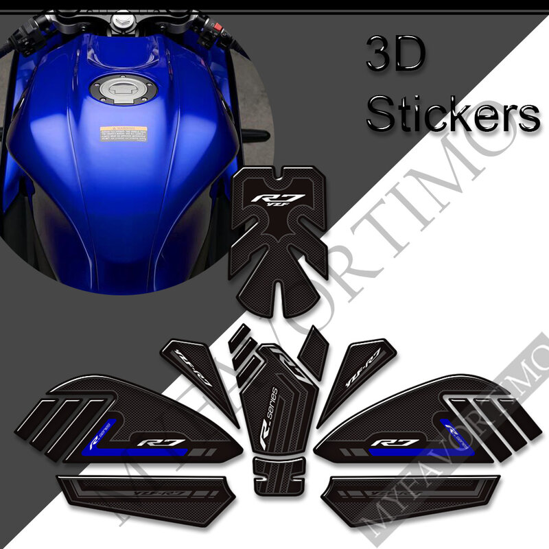 Bantalan Pegangan Tangki Decal Stiker Sepeda Motor Pelindung Lutut Kit Bahan Bakar Gas untuk YAMAHA YZF-R7 YZF R7 YZFR7 HP 2021 2022