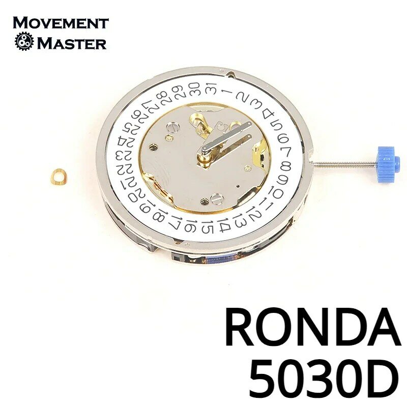 스위스 RONDA 5030D 쿼츠 무브먼트 날짜 4 6 핸드 5030 시계 무브먼트 교체 부품, 신제품
