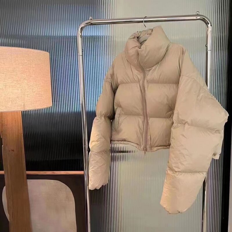 Veste en coton pour femmes, courte et optique avec col montant, à la mode, nouvelle collection 2023
