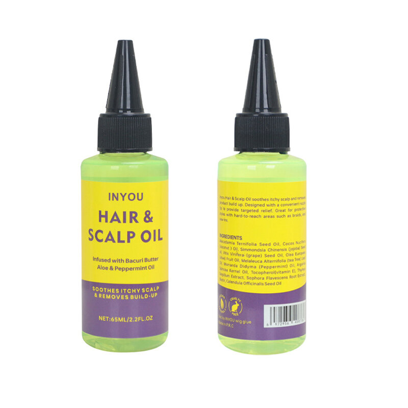 Minyak kulit kepala rambut 65ML untuk kepang, gaya rambut pelindung meringankan kulit kepala gatal dan kulit kepala mencegah rambut rontok atau menipiskan