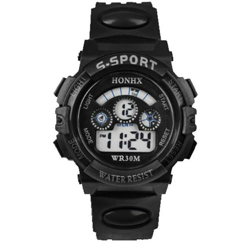 Модные спортивные водонепроницаемые часы, цифровые светодиодные Кварцевые спортивные наручные часы для мальчиков, электронные часы с отображением даты и времени
