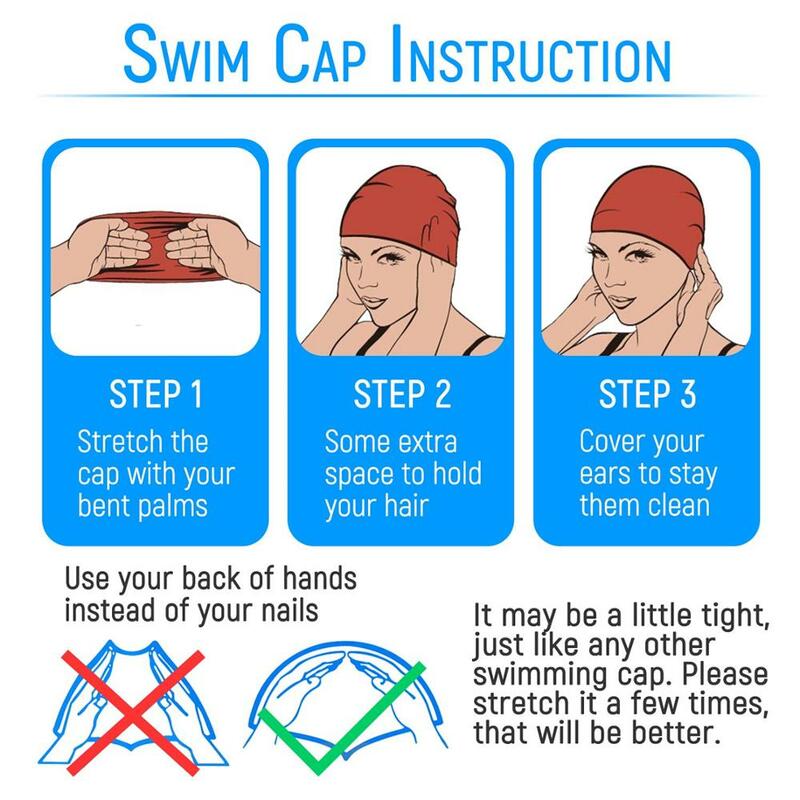 หมวกว่ายน้ำผู้ชายผู้หญิงผมยาวหูปกป้องใหญ่ natacion badmuts ซิลิโคนหมวกดำน้ำหมวกว่ายน้ำสระว่ายน้ำกันน้ำ