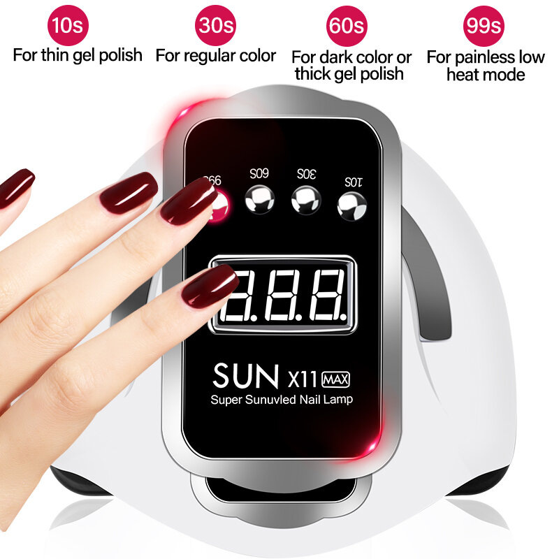 66LEDs potężna suszarka do paznokci UV LED do suszenia żelowy lakier do paznokci przenośna konstrukcja z dużym ekranem dotykowym LCD Smart Sensor lampa do paznokci