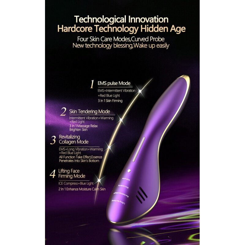 Handheld Multifunctional Heating Vibration Small Iron Face Lifting Anti Wrinkle Machines Hot And Cold EMS Beauty Device