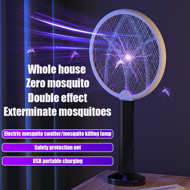 23 nova casa elétrica mosquito swatter 2-em-1 bateria de lítio usb recarregável multifuncional poderosa lâmpada assassino do mosquito