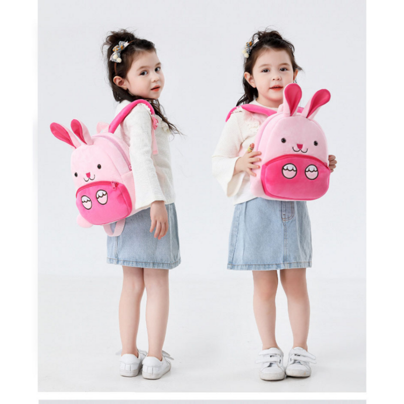Mochila personalizada para niño y niña, bolsa de felpa suave, pequeña, con dibujos de animales, de 1 a 6 años