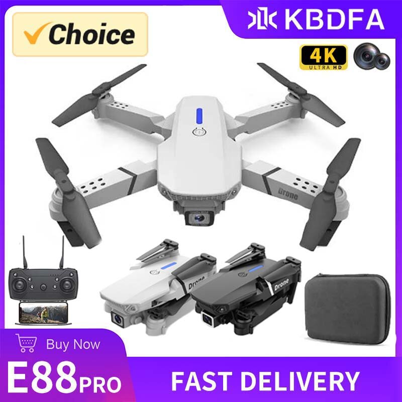 KDBFA-Dron E88 Pro con WIFI, cuadricóptero plegable con gran angular, cámara HD 4K 2023 P, retención de altura, juguetes de regalo, 1080