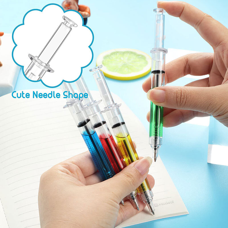 32pcs Injection Type Ball Point Pen Doctor Nurse Gift Liquid Pen Color Syringe Pens