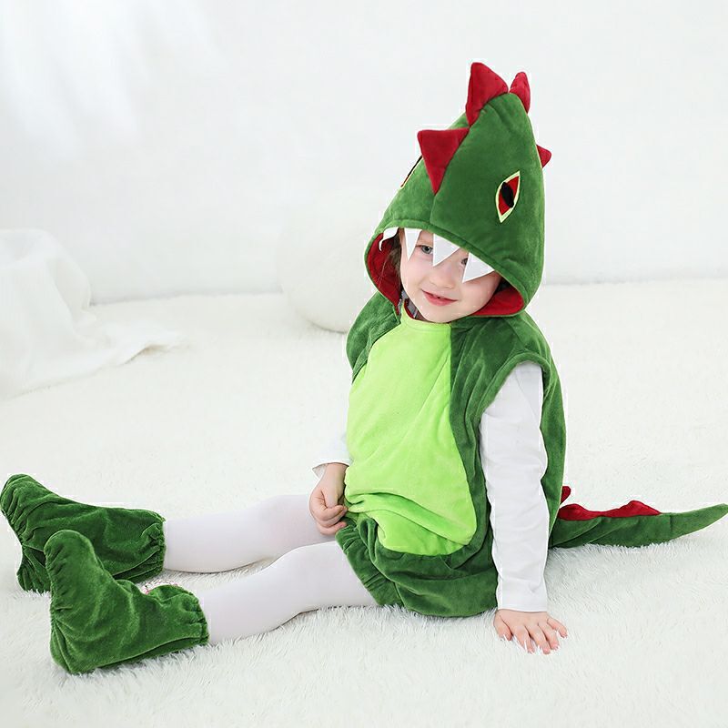 Nowe kostiumy dla dzieci Halloween zestaw ubrań dinozaurów uroczy kostium dla dzieci cartoon show chłopców i dziewcząt